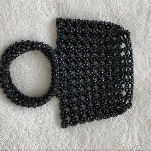 Hand Beaded black handbag